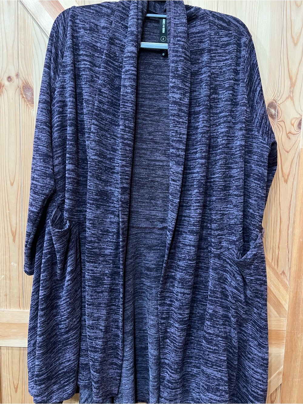 Agnes & Dora Heathered Plum Open-Front Cardigan
